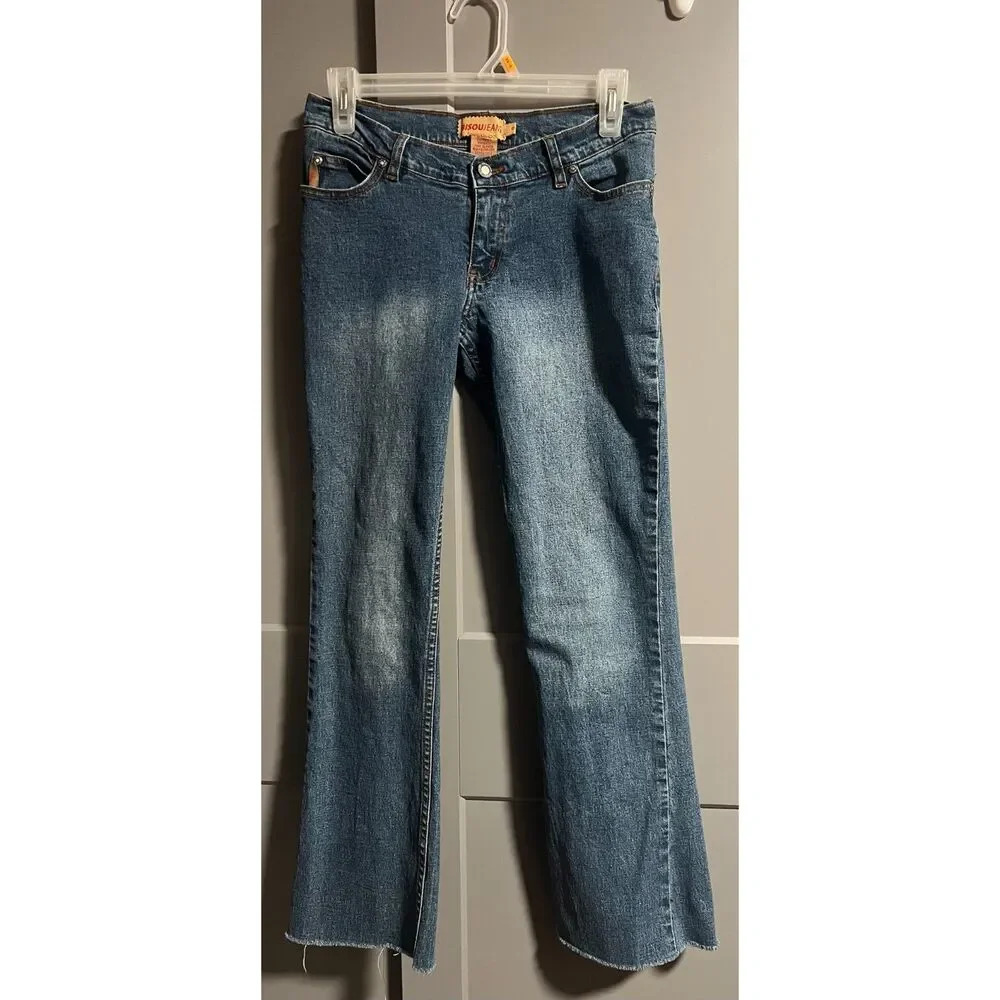 Bisou Jeans Womens Bootcut Leg Denim Raw Hem Jeans Blue Size 0 (Waist 27")
